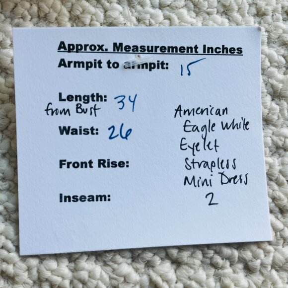 2/$30 American Eagle White Eyelet Strapless Mini Dress 2 - Picture 8 of 8